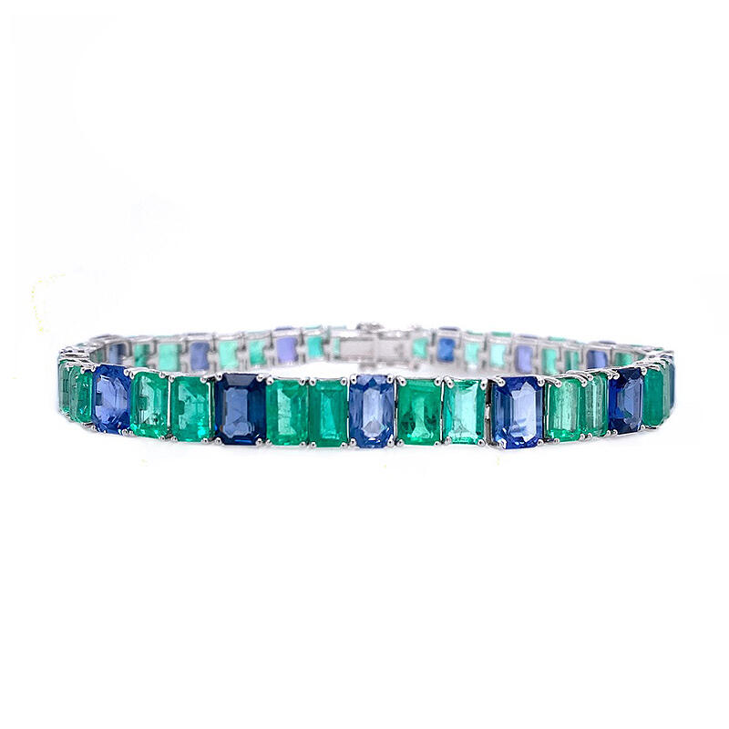 Emerald and Blue Sapphires Jewelry 3