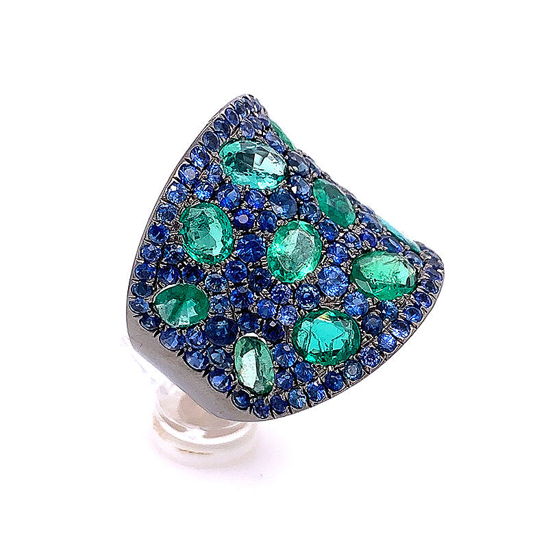 Emerald and Blue Sapphires Jewelry 6
